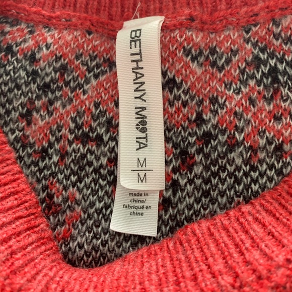 Bethany Mota Red Snowflake Christmas Sweater - Picture 2 of 5